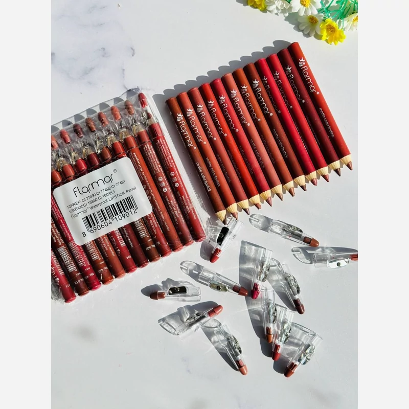 پک رژلب مدادی تراش دار 12 عددی فلورمار